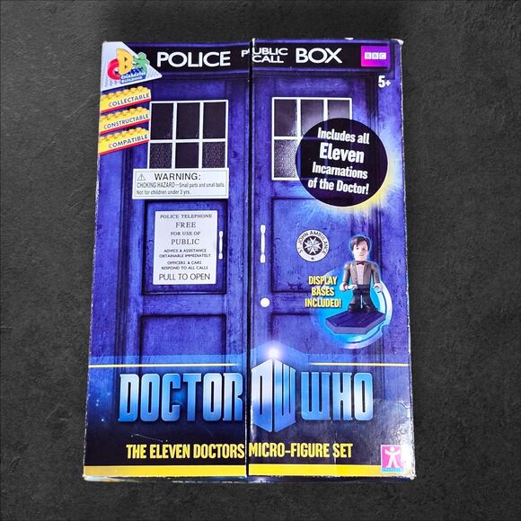 BBC Doctor Who Police Box The Eleven 11 Doctors Micro-Figure Set NEW 2009